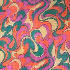 Vintage 60s BOLD PSYCHEDELIC SWIRL Fabric 44
