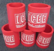5 Vintage ICEE Polar Bear Can Sleeves Insulators Advertising Lot of 5 New picture