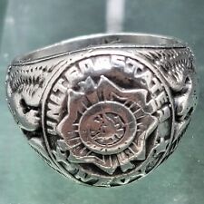 Vintage US Navy WW1 Ring Veterans Of Foreign Wars Circa 1900s Size 8 picture