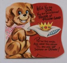 Vintage Children's Greeting Card Turns Into Dog Mask c. 1940s/50s picture