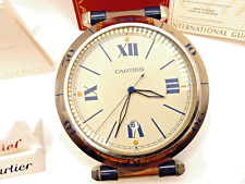 *** Cartier Pasha  Stainless  Large Date desk clock With booklets Mint / Batt*** picture