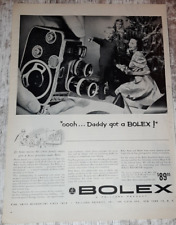 1956 Bolex Vintage Print Ad Camera Home Movies Mother Son Daughter Christmas B&W picture