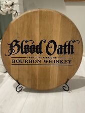 Blood Oath Lux Row Bourbon Barrel Head/ KY Bourbon Barrel Whiskey Head -Carved picture