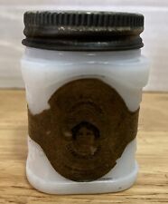 Milk Glass Puritan Beauty Cream Jar with Lid , Vintage 1920s-30s picture