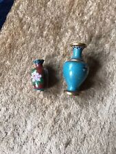 Two 1970s Vintage Chinese Cloisonne Enamel Small Vases 4.75