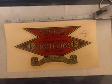 SUPERIOR NEW SPECIALTY CO Nut Confections Gumball Machine 1 One Cent DECAL NOS picture