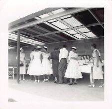 Old Photo Snapshot 1950s Women In White Dress Man #18 Z25 picture