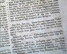 Rare 18th Century POST BOY w/ Masthead Engravings & Early America 1728 Newspaper picture