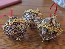 Lot of 3 Vintage Lunt Silversmiths Silver Plate Ball Ornaments picture