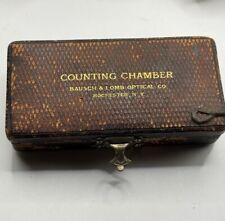 Vintage Bausch & Lomb Counting Chamber Slide ICase Depth .100 Turk Ruling 11079 picture