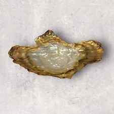 Vintage Akcam Glass Bowl Dish Gold Irridescent Pearl Oyster Shell 15” x 12” picture