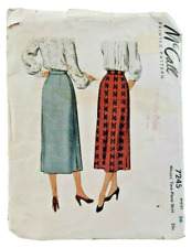 1948 McCall Sewing Pattern 7245 Womens Skirt Size 26 Waist 35 Hip Vintage 5479 picture