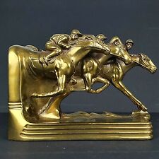 Nice Antique Art Deco Jenning Brothers JB-809 1920's Bronze Horse Race Bookend picture