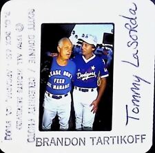 BRANDON TARTIKOFF & TOMMY LASORDA 1989 - 35MM SLIDE P.23.1 picture