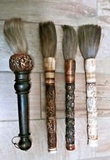 VINTAGE CHINESE  CALLIGRAPHY BRUSHES  bovine bone set 4 horse hair 16 in long picture
