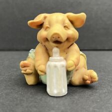 Vintage Pigsville Figurine Figure 1992 #1312 Baby Piglet With Bottle Small picture