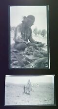 NATIVE AMERICAN INDIAN NEGATIVES X2 NAVAJO ANTIQUE CORN HUSKING RIDING  picture