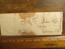 Antique 1827 Stampless Letter to John Childs Esq Warren RI from George Rathbone picture