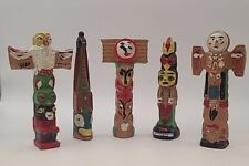 Vintage Hand Made Wooden Alaska Tribal style Totem Pole 4