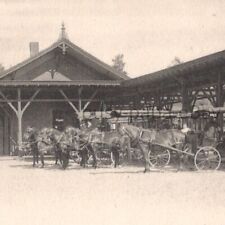Antique 1905 DL & WRR Railroad Train Station Richfield Springs New York Postcard picture