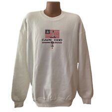 Vintage Cape Code Sweatshirt Embroidered Patched USA Mens XXL White Stretch  picture