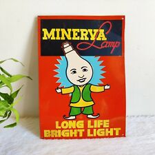 1950Vintage Minerva Lamp Advertising Tin Sign Board Decorative Collectible TS421 picture