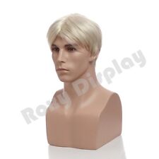 Male Fiberglass Mannequin Head Bust Wig Hat Jewelry Display #MZ-H2 picture