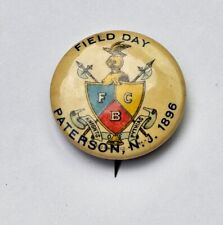 Knights of Pythias Field Day Paterson N.J. 1896 Pinback Whitehead & Hoag 1.25