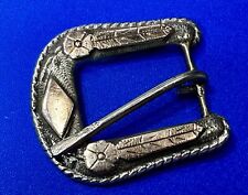 Ranger Style Flower Design Ornate Mexico Made Antique Belt Buckle picture
