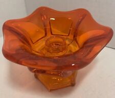 1 Viking Glass Candle Holder Permission Orange Clear picture