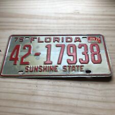 Vintage 1979 Jan 75 Florida Sunshine State License Plate 42-17938 picture