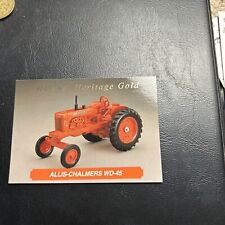 Jb23 Harvest Heritage Agco 1995 Ertl #sa1 Allis Chalmers Wd-45 Tractor Gold picture