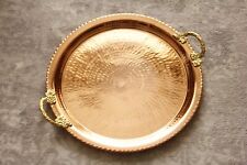 Handmade Copper Serving Tray, Round Tray, Large Tray, Vintage Tray, Decorative picture