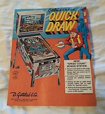 Gottlieb's QUICK DRAW Pinball Machine Advertising Flyer Vintage Rare Nice  picture