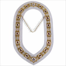 Daughter of Isis Masonic Regalia Gold Metal Chain Collar with Colorful DOI Discs picture
