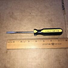 Vintage STANLEY Made In USA Black & Yellow Slotted Screwdriver See Photos  picture