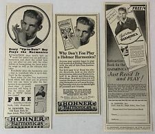 lot of three HOHNER HARMONICA ads ~ 1927-1928 picture