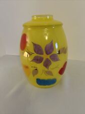 Vintage Floral And Fruit Hand painted Bartlett  Collin’s Glass Canister picture