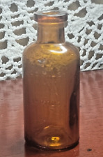 Antique Mid Century Amber Medicine Bottle picture