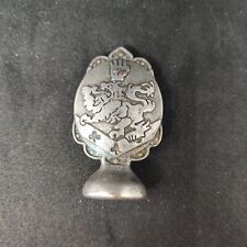 Vintage 1940's Pewter Armorial Lion Passant open hand  wax seal SCA Re-enactment picture