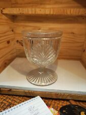 Mckee 1850s Open Sugar Flint Glass Ribbed Palm Antique Glows Green Used Very Goo picture