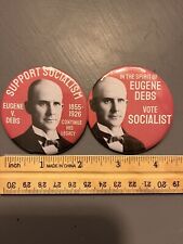 Eugene Debs Pinback Buttons LOT Set Commemorative Socialist Political 2.25