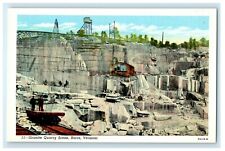 1933 Granite Quarry Scene, Barre, Vermont VT Vintage Unposted Postcard  picture