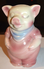 Antique Shawnee Pottery Smiling Pig Razor Blade Still Bank picture