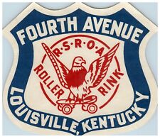 Original 1940s Roller Skating Rink Sticker Fourth Avenue Louisville KY s14 picture