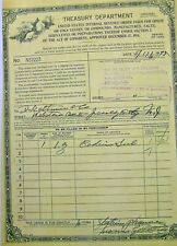 IRS Opium Order Form - Rare Government Form From 30s &40s - (1945) - Scarce   picture