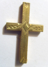 Antique 12k Gold Filled Engraved Christian religious pocket Cross FC1145 picture
