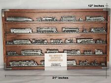 1985 Franklin Mint World's Greatest Locomotives 28 Pcs Pewter with Display Shelf picture