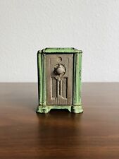 Vintage ART DECO KENTON TOYS CAST IRON RADIO cabinet Coin Bank Green 1930s picture