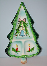 Holt Howard HH Vintage Christmas Tree Large Divided Serving Tray Dish 14